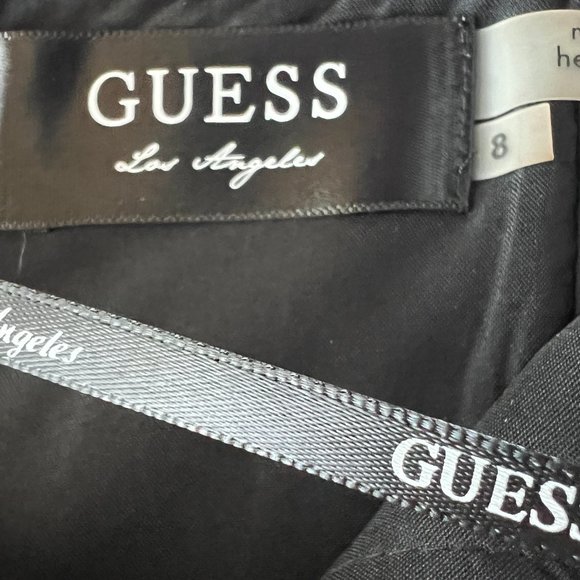 Guess Little Black Strapless Black Polka Dot Dress Twirl Worthy Skirt Size 8 - Picture 9 of 12